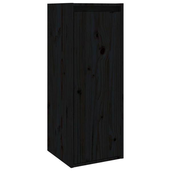 vidaXL Armoire murale noir 30x30x80 cm Bois de pin massif