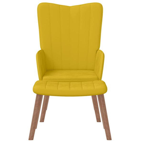 vidaXL Chaise de relaxation avec repose-pied Jaune moutarde Velours
