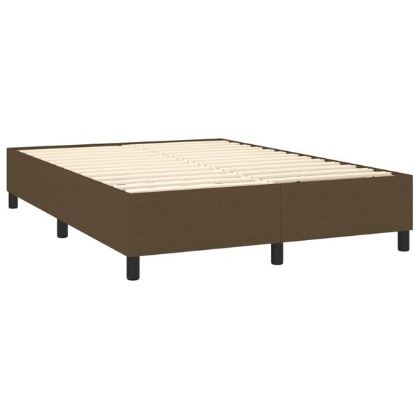 vidaXL Sommier &agrave; lattes de lit avec matelas Marron fonc&eacute; 140x190 cm