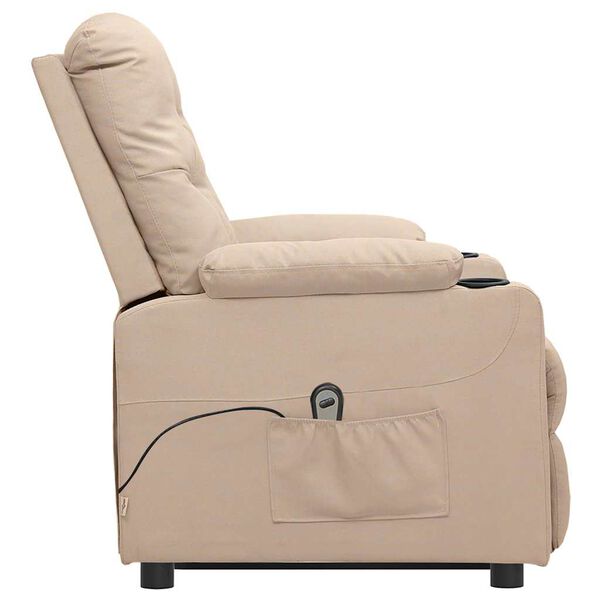 vidaXL Fauteuil Cr&egrave;me Tissu