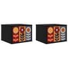 vidaXL Cabinet de chevet mural ESSEN 2 pc Ch&ecirc;ne noir 36 x 33 x 25 cm