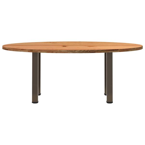 vidaXL Table à manger marron clair bois de chêne massif ovale