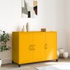 vidaXL Buffet jaune moutarde 100,5x39x72 cm acier