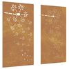 vidaXL D&eacute;corations murales de jardin 2pcs 105x55 cm design de fleur