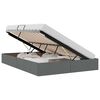 vidaXL Lit de Rangement avec t&ecirc;te de lit Gris fonc&eacute; 140 x 200 cm tissu