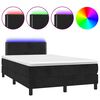 vidaXL Sommier &agrave; lattes de lit et matelas LED noir 120x190 cm velours