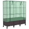 vidaXL Jardini&egrave;re de jardin avec couverture de serre et roues 3 pc PP