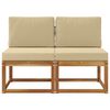 vidaXL 2 Pi&egrave;ce Sofa de milieu ext&eacute;rieur Bois d'Acacia Massif Naturel
