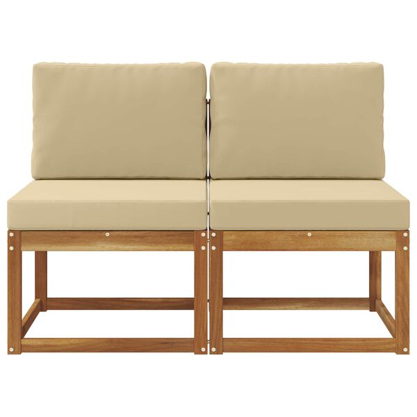vidaXL 2 Pi&egrave;ce Sofa de milieu ext&eacute;rieur Bois d'Acacia Massif Naturel