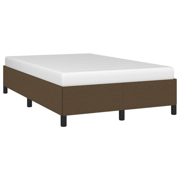 vidaXL Cadre de lit sans matelas marron foncé 120x190 cm tissu