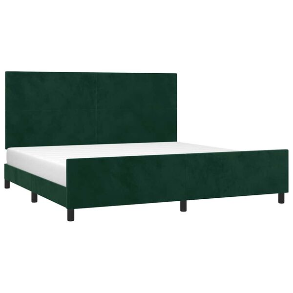vidaXL Cadre de lit sans matelas vert fonc&eacute; 200x200 cm velours