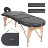 vidaXL Table de massage pliable 4 cm d'&eacute;paisseur et 2 traversins Noir