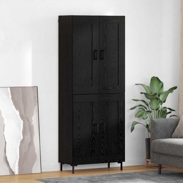 vidaXL Haut Armoire 2 pcs Ch&ecirc;ne noir Bois d'ing&eacute;nierie