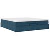 VidaXL Cadre de lit ottoman avec matelas bleu fonc&eacute; 160x200 cm velours