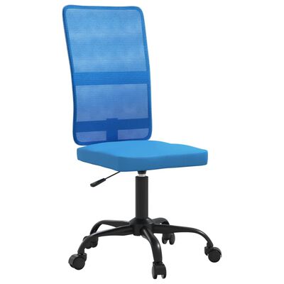 vidaXL Chaise de bureau réglable en hauteur bleu tissu en maille