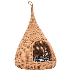 vidaXL Panier pour chats avec coussin 40x60 cm Saule naturel