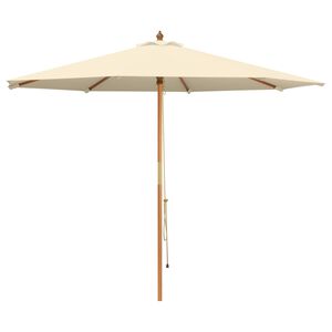 vidaXL Parasol de jardin &Oslash; 300 x 248 cm Bois d'eucalyptus massif