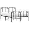 vidaXL Cadre de lit métal sans matelas avec pied de lit noir 140x190cm