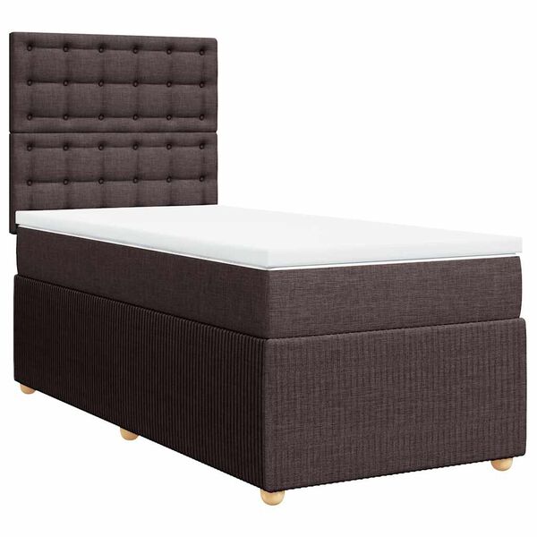 vidaXL Sommier &agrave; lattes de lit avec matelas Marron fonc&eacute; 100x200 cm