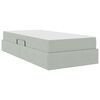 vidaXL Lit avec rangement et matelas Gris clair 90 x 190 cm Velours