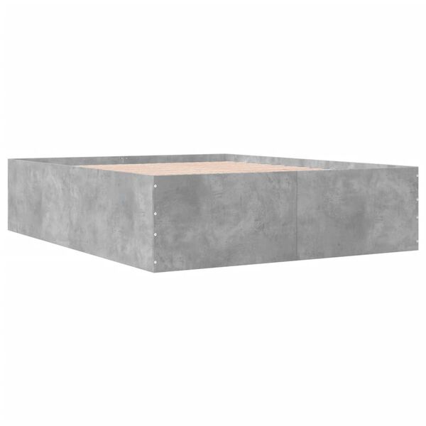 vidaXL Cadre de lit sans matelas gris b&eacute;ton 150x200 cm