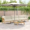 vidaXL Ensemble de Canap&eacute;s Uni 4 pcs Cr&egrave;me Bois d'Acacia Massif