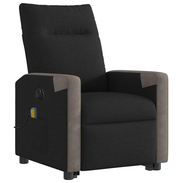 vidaXL Fauteuil inclinable de massage &eacute;lectrique Noir Tissu