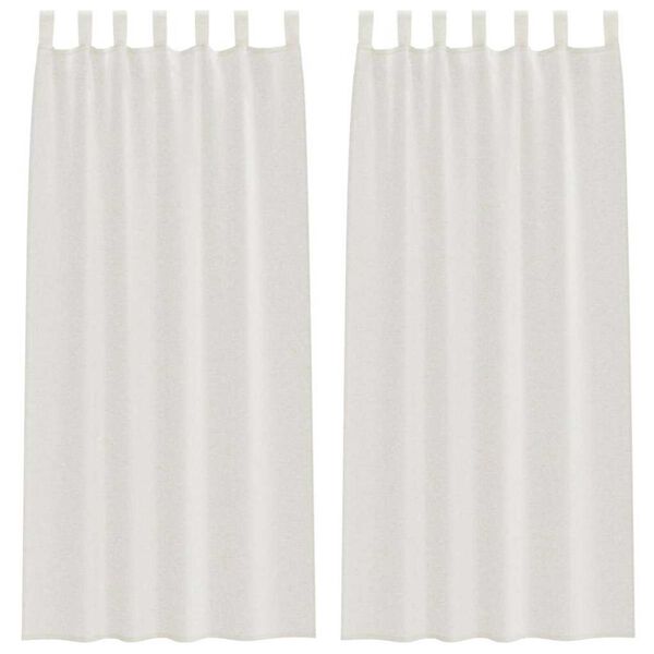 vidaXL Rideau en Voile 2 pcs Cr&egrave;me 245 x 140 cm Polyester