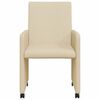 vidaXL Chaises de Salle &agrave; Manger avec Roues 2 pcs Cr&egrave;me tissu