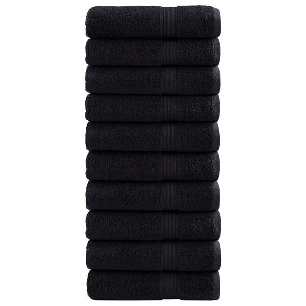 vidaXL Serviettes de douche de qualit&eacute; sup&eacute;rieure SOLUND 10 pcs noir