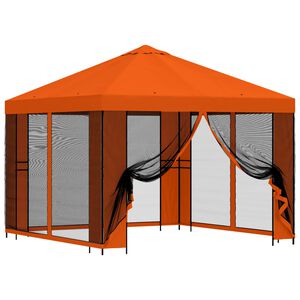 vidaXL Abri de jardin avec parois 3 x 3 m Orange Polyester et Acier