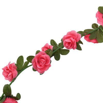 vidaXL Guirlandes de fleurs artificielles 6 pcs rose 180 cm