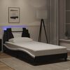 vidaXL Cadre de lit Viana avec LED sans matelas noir et blanc 100x200 cm
