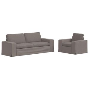 vidaXL Ensemble de Canap&eacute;s 2 pc Taupe tissu