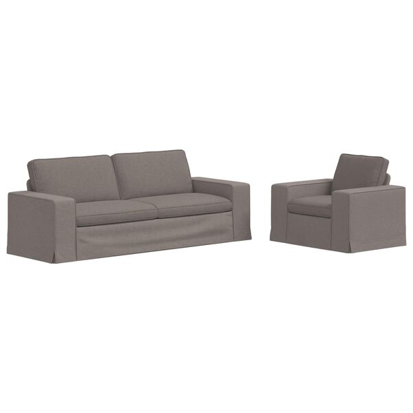 vidaXL Canap&eacute; 2 pcs Taupe 182 x 80 x 82 cm tissu
