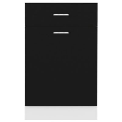 vidaXL Armoire de plancher à tiroir Noir 50x46x81,5 cm Aggloméré