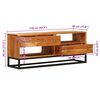 vidaXL Meuble TV Naturel 110 x 30 x 44 cm Bois d'Acacia Massif