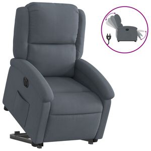 vidaXL Fauteuil inclinable &eacute;lectrique gris fonc&eacute; velours