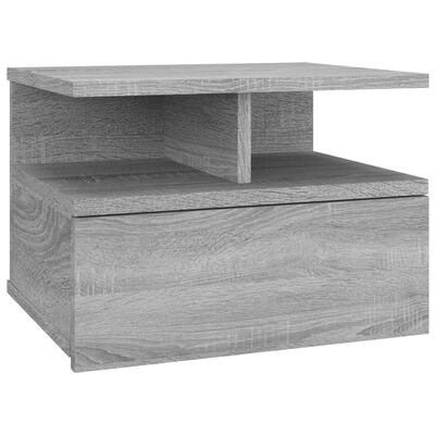vidaXL Table de chevet flottante Sonoma gris Bois d’ingénierie