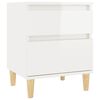 vidaXL Tables de chevet 2 pcs Blanc brillant 40x35x50 cm