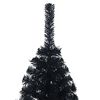 vidaXL Sapin de No&euml;l artificiel pr&eacute;-&eacute;clair&eacute; Noir 150 cm PVC