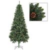vidaXL Arbre de Noël artificiel pré-éclairé/boules pommes de pin 210cm