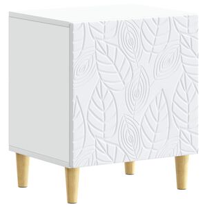 vidaXL Table de chevet Blanc 43 x 34,5 x 50 cm Bois d'ing&eacute;nierie