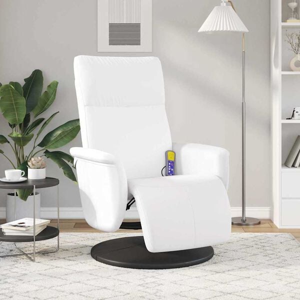 vidaXL Fauteuil de massage inclinable Blanc 71 x 90 x 105 cm
