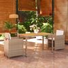 vidaXL Ensemble &agrave; manger de jardin et coussins 3 pcs Poly rotin Beige