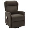 vidaXL Fauteuil de massage Marron foncé Tissu