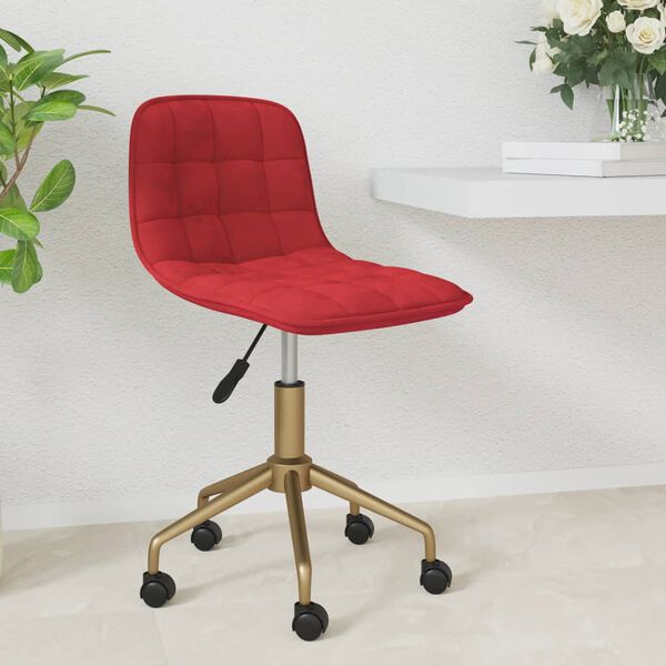 vidaXL Chaise pivotante de salle &agrave; manger Rouge bordeaux Velours