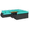 vidaXL Salon de jardin 11 pcs avec coussins noir r&eacute;sine tress&eacute;e