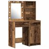 vidaXL Ensemble de table de maquillage avec LED 2 pc Bois ancien