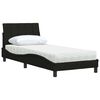 vidaXL Lit avec matelas Hanko noir 90x190 cm tissu